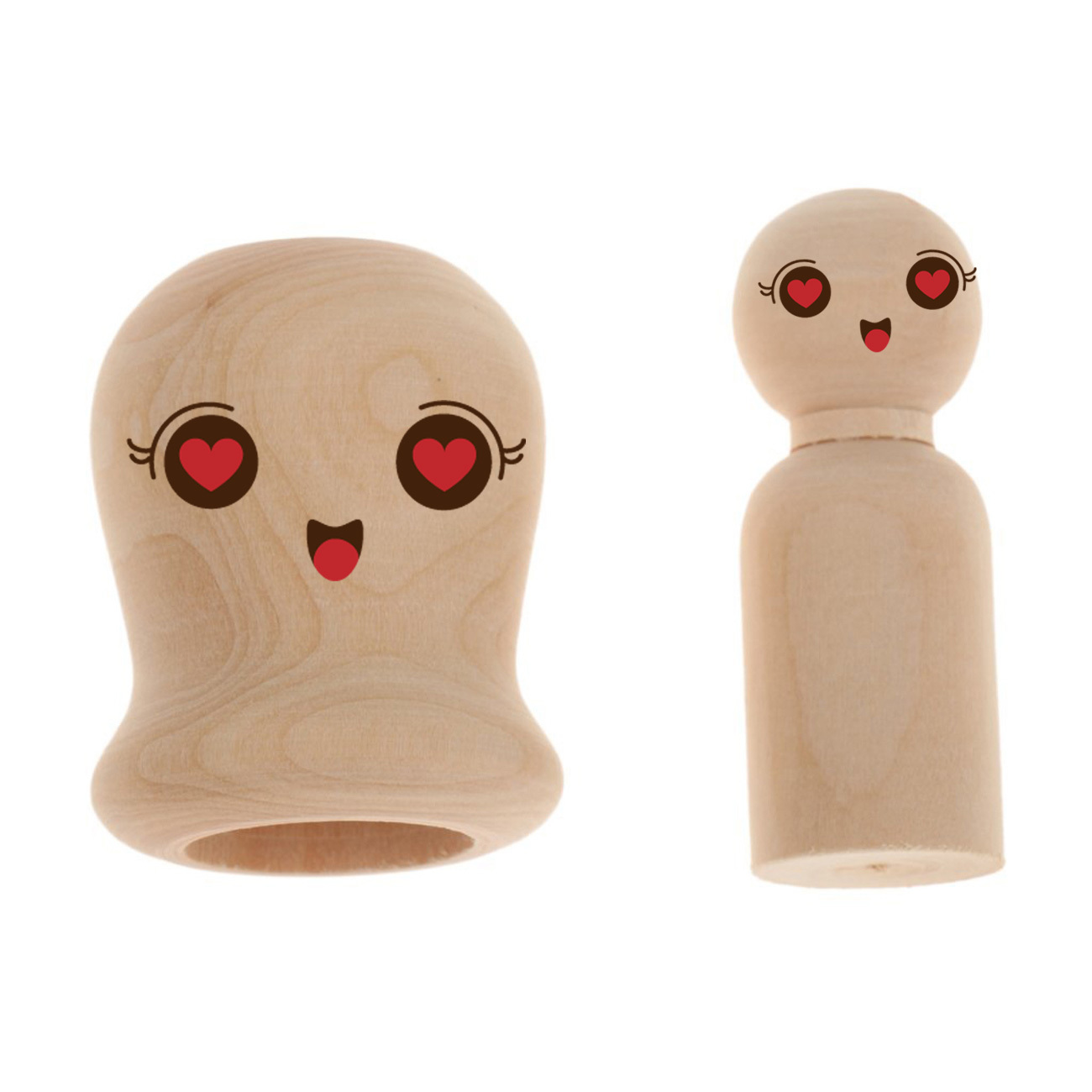 10 PCS Unfinished Wooden Peg Doll Bodies People Nesting Set for Paint Stain Ornament Decorations Childlike fun