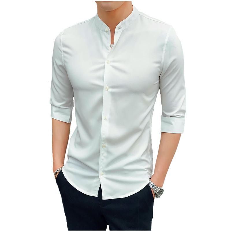 Men's Casual Shirts Fashion Men Shirt Three Quarter Sleeve Summer Slim White Black Green Gray Man Top Camisa Masculina
Men's Casual Shirts Fashion Men Shirt Three Quarter Sleeve Summer Slim White Black Green Gray Man Top Camisa Masculina