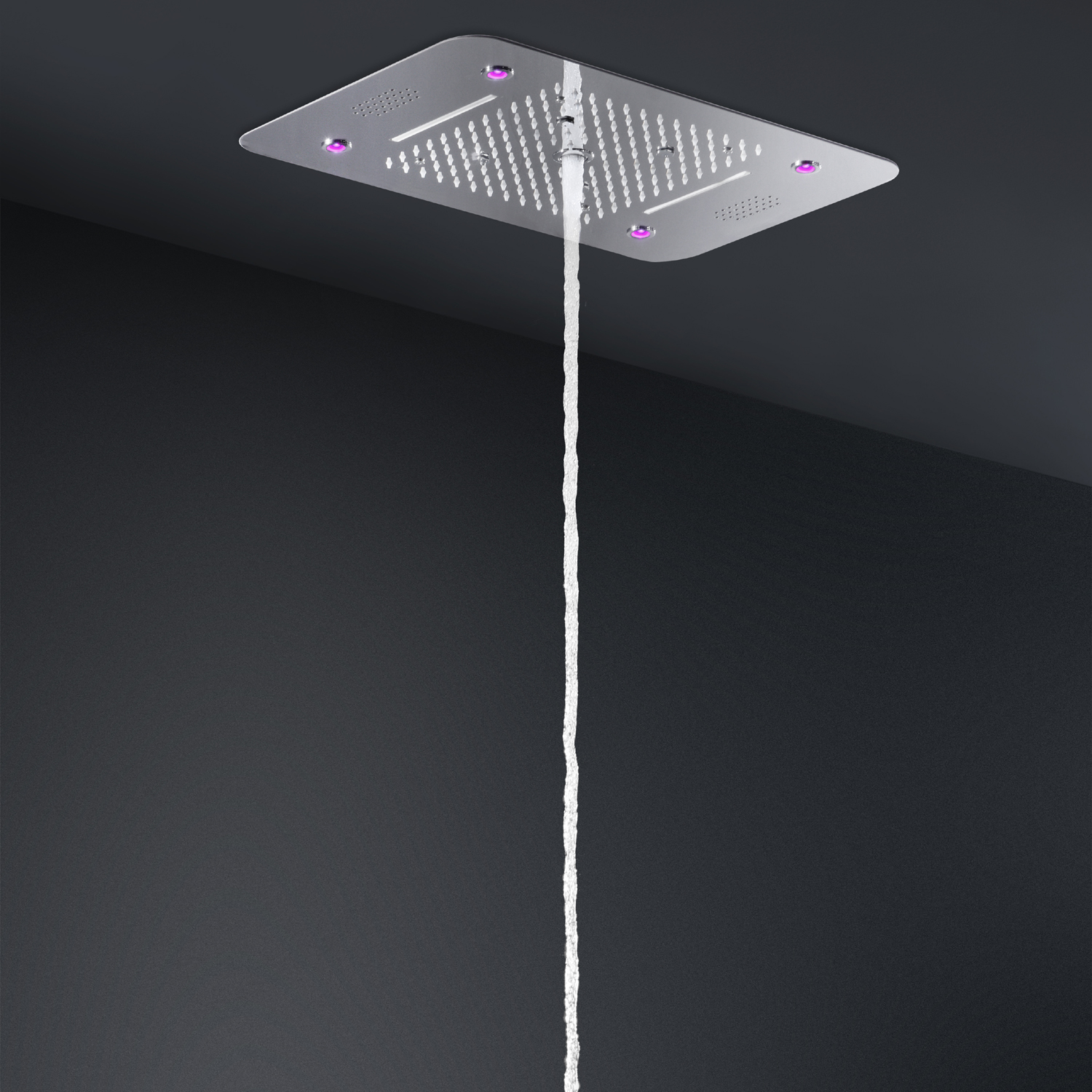 Bathroom Music Shower Set LED Shower Head Panel Multi Functions Thermostatic Diverter Valve Faucets With Massage Body Jets