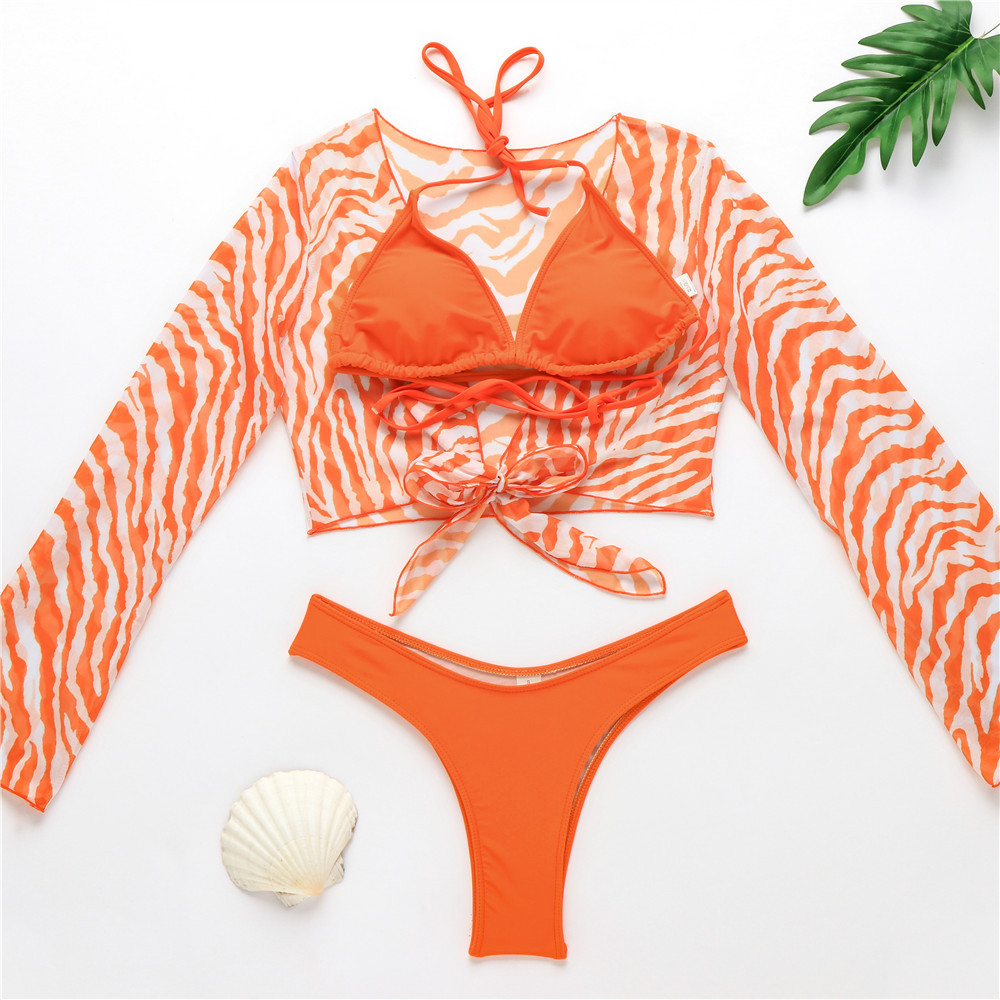 3 Piece Swimsuit Women Sexy Mesh Long Sleeve Bikini Push Up Swimwear Bathing Suit Summer Beach Wear Knotted Crop Top 210520, Brown
3 Piece Swimsuit Women Sexy Mesh Long Sleeve Bikini Push Up Swimwear Bathing Suit Summer Beach Wear Knotted Crop Top 210520, Brown