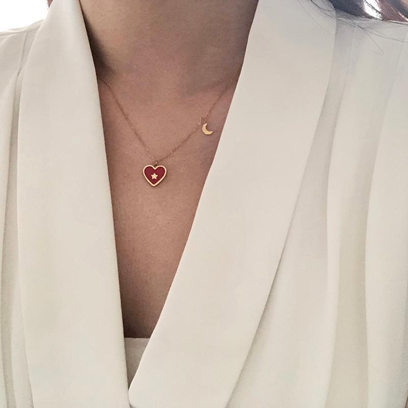 Pendant Necklaces Romantic Style Red Heart Gold Plated Chain Collier Adjustable Length Necklace For Lady Valentine's Day Birthday Gift Whole
Pendant Necklaces Romantic Style Red Heart Gold Plated Chain Collier Adjustable Length Necklace For Lady Valentine's Day Birthday Gift Whole