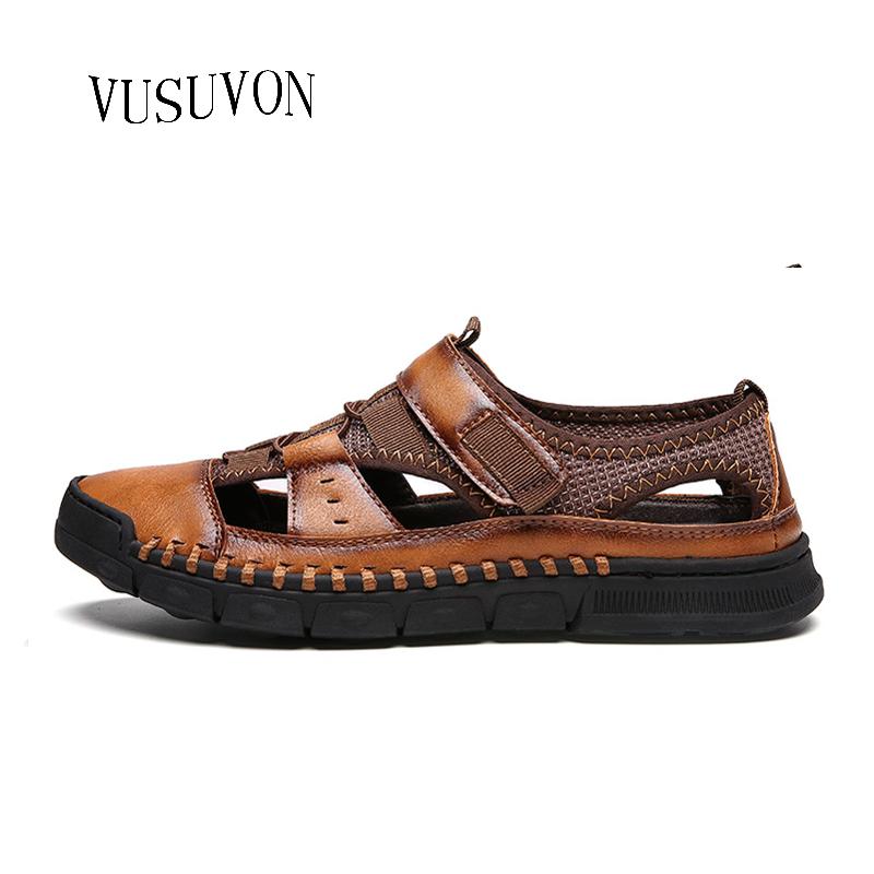 Sandals Classic Men Leather 2021 Beach Shoes High Quality Breathable Soft Outdoor Sandalias Hombre Plus Size, Black
Sandals Classic Men Leather 2021 Beach Shoes High Quality Breathable Soft Outdoor Sandalias Hombre Plus Size, Black
