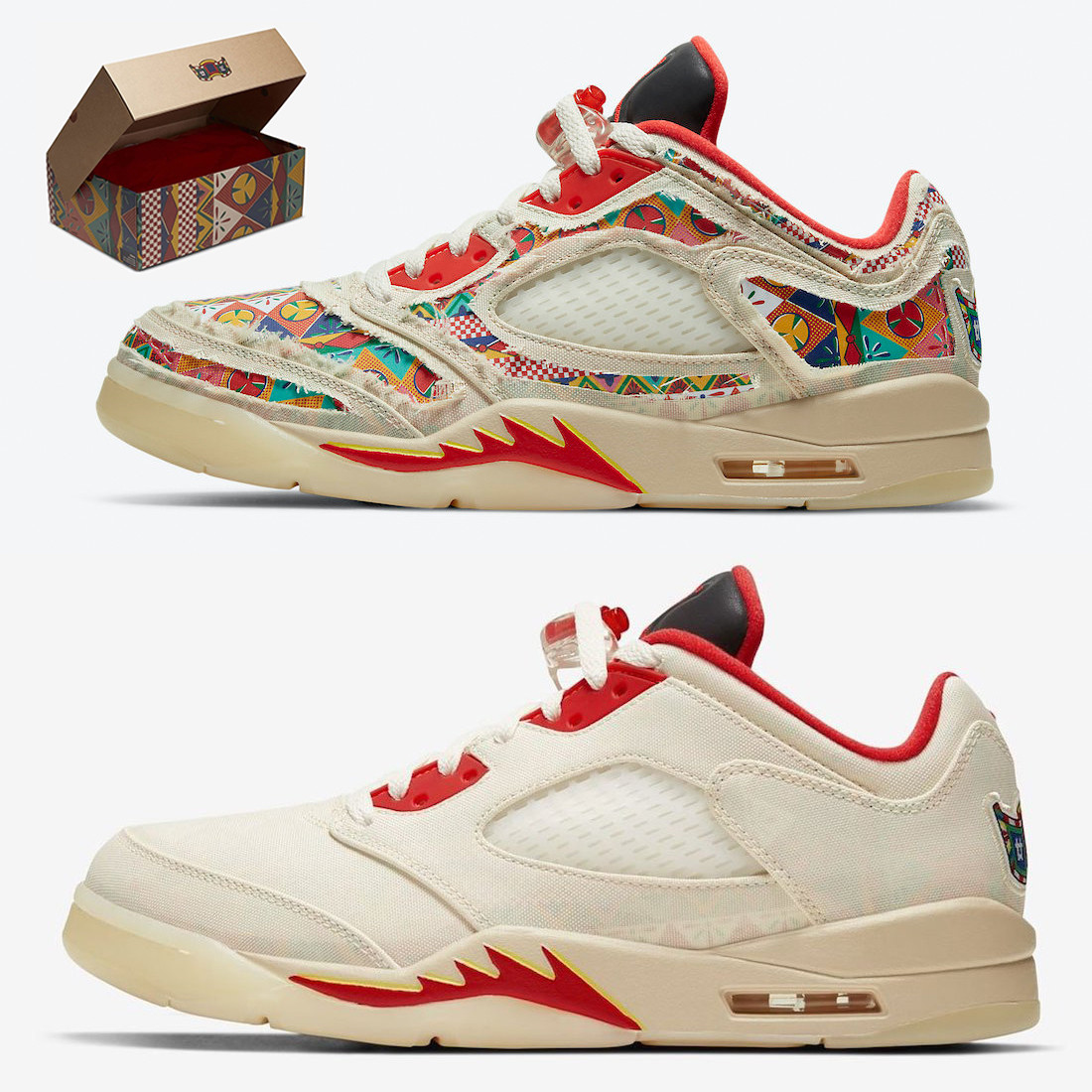 2021 Release Authentic 5 Low Chinese New Year Shoes CNY Sail Chile Red-Opti Yellow-Pearl White Outdoor Sports Sneakers With Original Box, Customize
2021 Release Authentic 5 Low Chinese New Year Shoes CNY Sail Chile Red-Opti Yellow-Pearl White Outdoor Sports Sneakers With Original Box, Customize