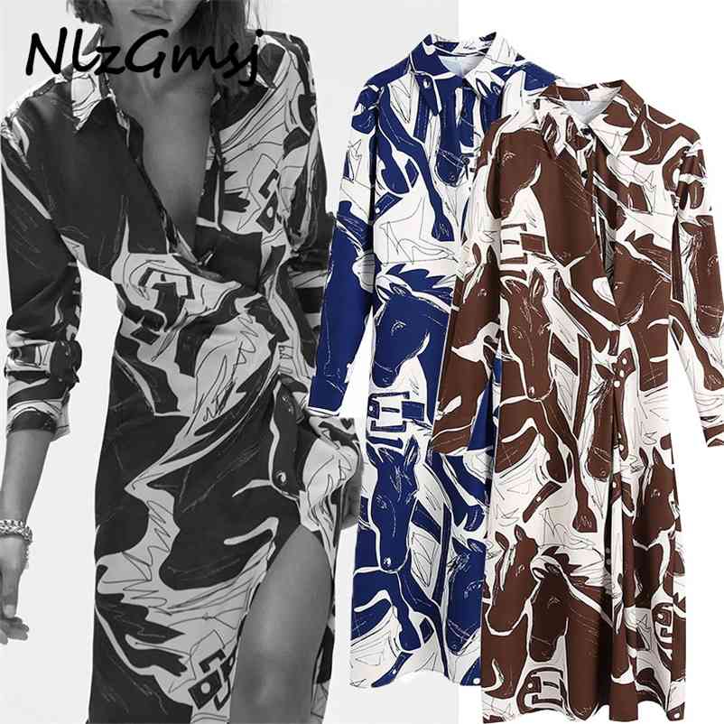 Dres Chic Fashion Print Midi Shirt Vintage Long Sleeve Lapel Button-up Female Party es Vestido 210628, As picture
Dres Chic Fashion Print Midi Shirt Vintage Long Sleeve Lapel Button-up Female Party es Vestido 210628, As picture