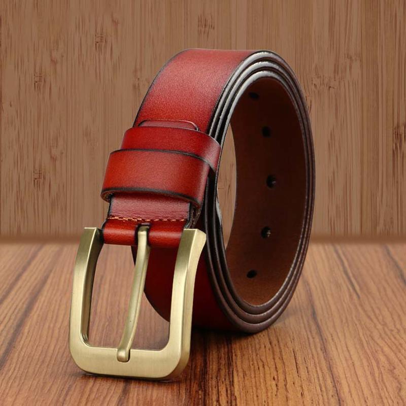 Belts Men's Classic Retro Copper Buckle Pin Leather Jeans Belt Wine Red Strap Designer Simple Casual, Black
Belts Men's Classic Retro Copper Buckle Pin Leather Jeans Belt Wine Red Strap Designer Simple Casual, Black