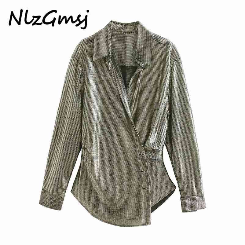 Blouse Women Spring Autumn Turn-down Collar Solid Color Single-breasted Long Sleeve Personality Women's Shirt 210628, As picture
Blouse Women Spring Autumn Turn-down Collar Solid Color Single-breasted Long Sleeve Personality Women's Shirt 210628, As picture