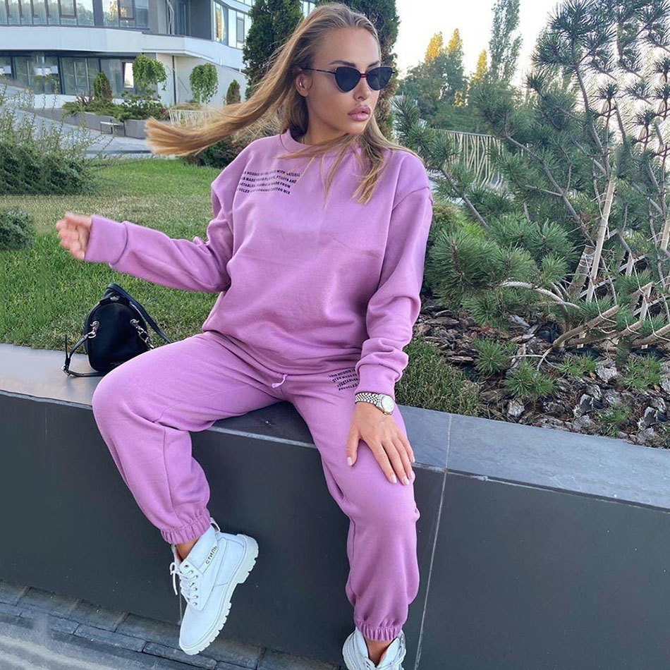 Free Women's Tracksuit Hoodies 2 Piece Set Pullover Sweatshirt + Pants Sport Fashion Suit Winter Casual Sportswear 210524