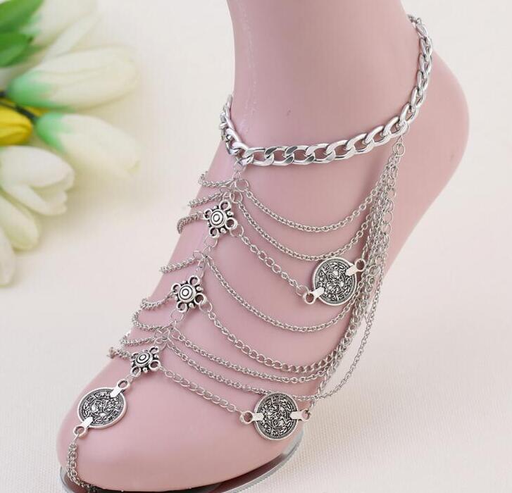 Chic Bridal Foot Jewelry - Comfortable Stretch Anklet Chain with Dainty Toe Ring for Nautical Weddings