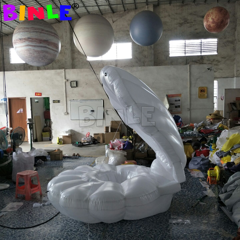 Advertising Promotion inflatable sea shell with LED lights clam giant Mermaid stage dance parade decoration