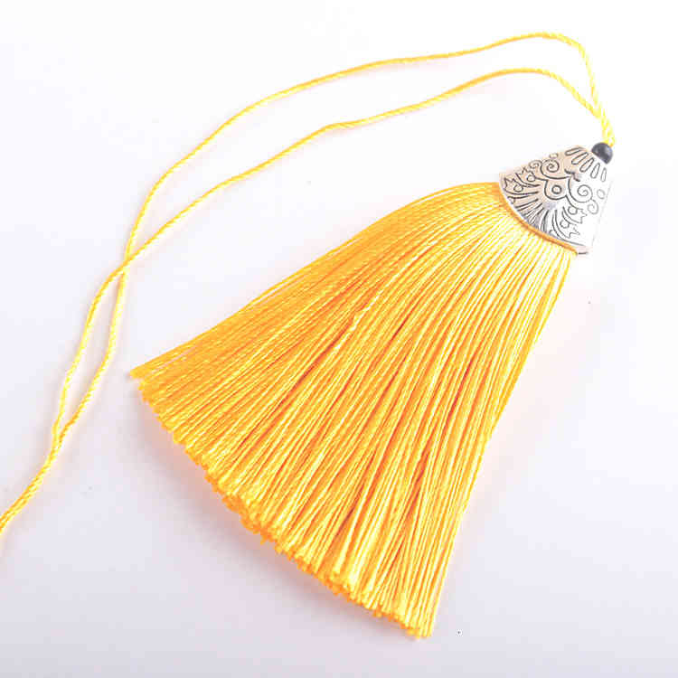 Key Rings Chinese Style Small Black Bead Flat Tassel Spike Diy Chain Mobile Phone Pendant Decoration Material