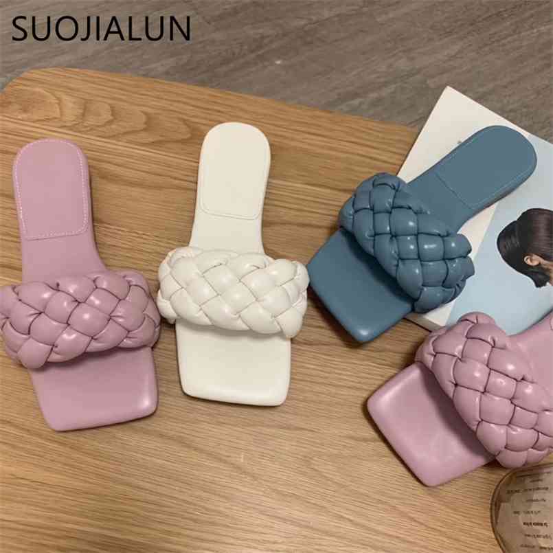 SUOJIALUN Women Brand Summer Slides High Quality Weave Open Toe Flat Casual Slipper Leisure Sandal Female Beach Flip Flops 210628, Blue
SUOJIALUN Women Brand Summer Slides High Quality Weave Open Toe Flat Casual Slipper Leisure Sandal Female Beach Flip Flops 210628, Blue