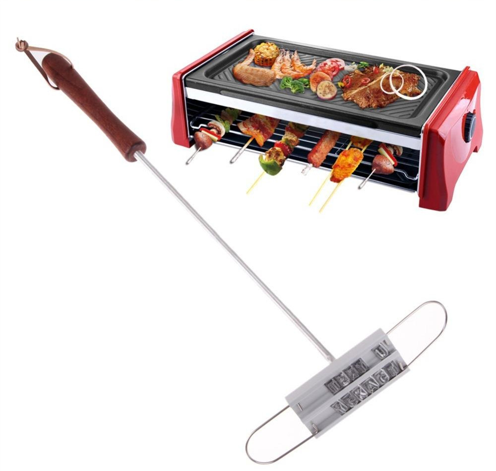 BBQ Barbecue ing Iron Tools With Changeable 55 Letters Fire ed Imprint Alphabet Alminum Outdoor Cooking For Steak RRD7689 Free shipping
