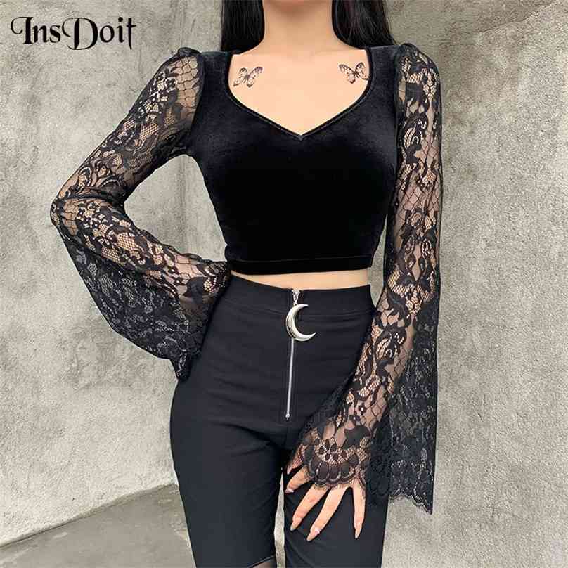 InsDoit Vintage Gothic Velvet Lace Tops Harajuku Sexy See Through Long Sleeve Crop Top Women Autumn Elegant Aesthetic Basic 210720, Black
InsDoit Vintage Gothic Velvet Lace Tops Harajuku Sexy See Through Long Sleeve Crop Top Women Autumn Elegant Aesthetic Basic 210720, Black