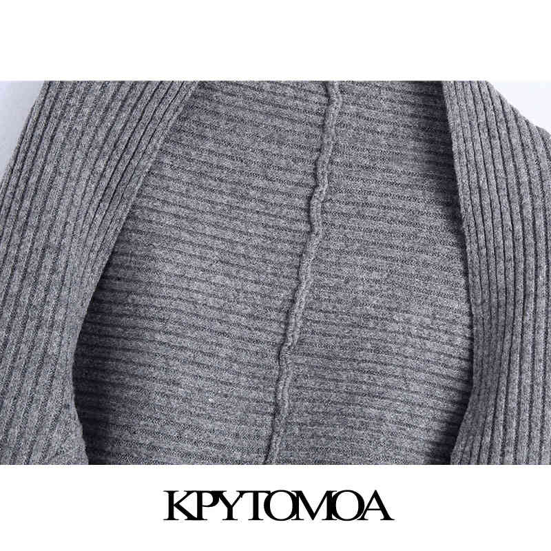 Women Fashion Arm Warmers Cropped Knitted Sweater Long Sleeve Female Outerwear Chic Tops 210420