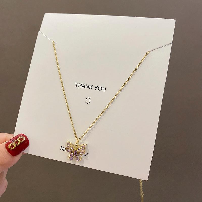 Spring And Summer Ladies Simple Sweet Butterfly Zircon Necklace Gift Exquisite Jewelry Pendant Necklaces, Silver
Spring And Summer Ladies Simple Sweet Butterfly Zircon Necklace Gift Exquisite Jewelry Pendant Necklaces, Silver