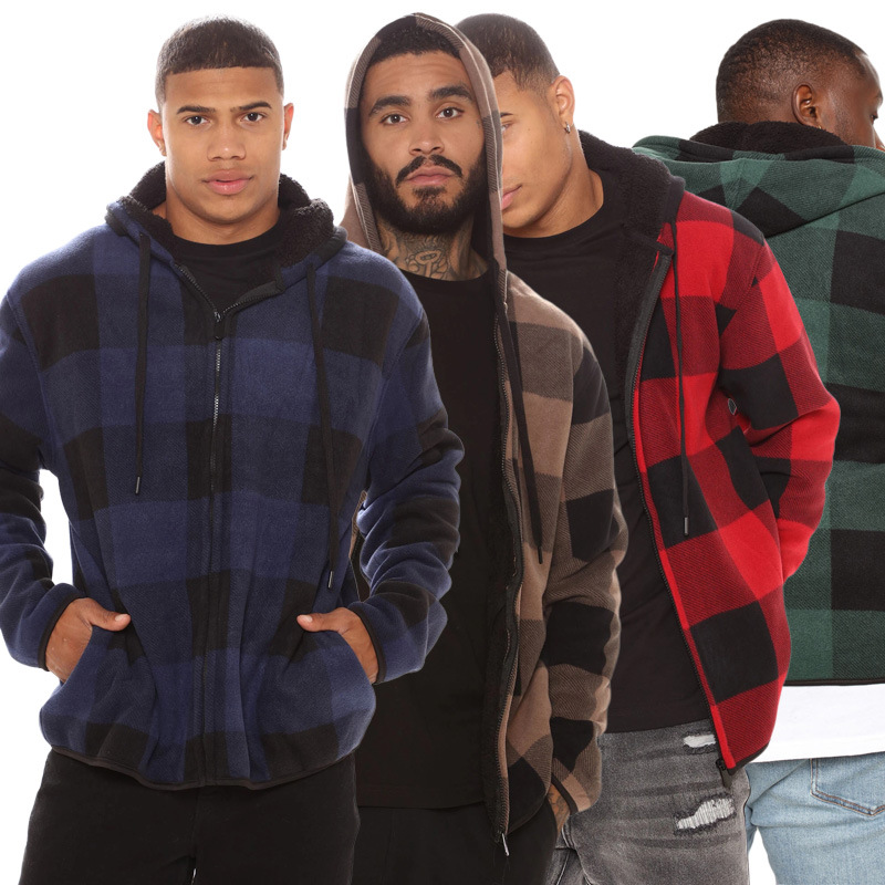 Men's Hoodie Oversized Plaid Zip Shirt Long Sleeve Hooded Collar Jacket Street Fashion Men's Outerwear Zip Shirt Coat, Brown
Men's Hoodie Oversized Plaid Zip Shirt Long Sleeve Hooded Collar Jacket Street Fashion Men's Outerwear Zip Shirt Coat, Brown