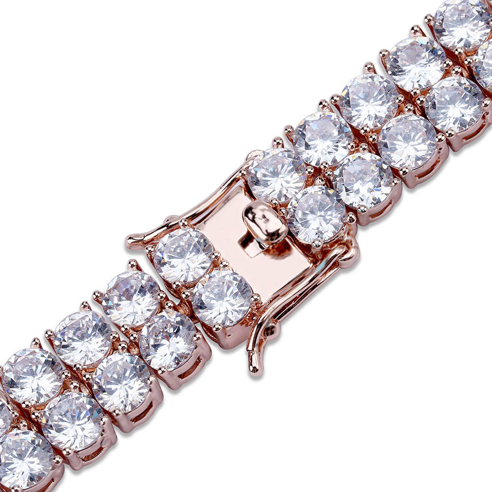 Commodity Hip-hop Micro-inlaid Zirconium Stone Bracelet Both Row Man Gold Bracelet Tennisbracelet