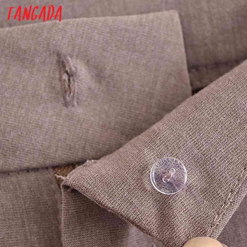 Fashion Women Boyfriend Style Long Suit Trousers Pockets Buttons Office Lady Pants Pantalon JE11 210416