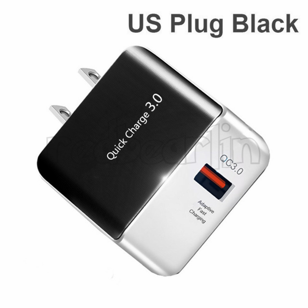 QC3.0 Fast Quick USB wall charger 18W power adapter 5V 3A 9v 2A for Iphone 12 13 14 15 samsung s7 s8 S10 S22 S23 lg android phone Retail package