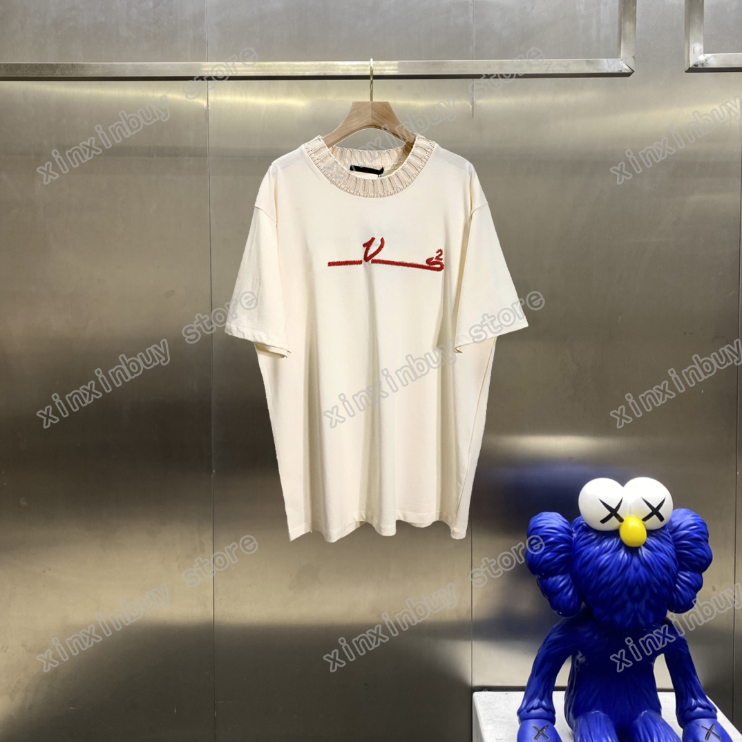 22ss Men Women Designers T-Shirts tee Knitted wool collar short sleeve Man Crew Neck paris Fashion Streetwear white black XS-L, Apricot
22ss Men Women Designers T-Shirts tee Knitted wool collar short sleeve Man Crew Neck paris Fashion Streetwear white black XS-L, Apricot