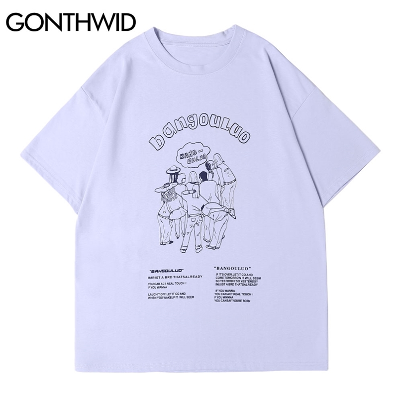 Tees Shirts Hip Hop Men Streetwear Cartoon Print T-Shirts Casual Harajuku Summer Cotton Loose Short Sleeve Tshirts Tops 210602, Purple
Tees Shirts Hip Hop Men Streetwear Cartoon Print T-Shirts Casual Harajuku Summer Cotton Loose Short Sleeve Tshirts Tops 210602, Purple