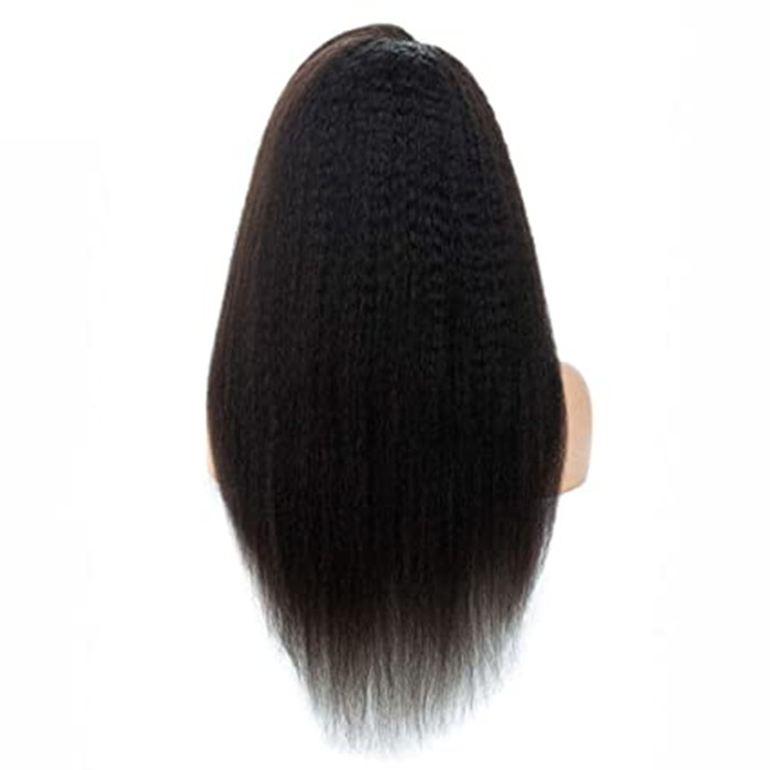 Hd invisible Italian Yaki Lace Front Wigs 150% Kinky Straight for Black Women Glueless Virgin Brazilian Human Hair Wig
