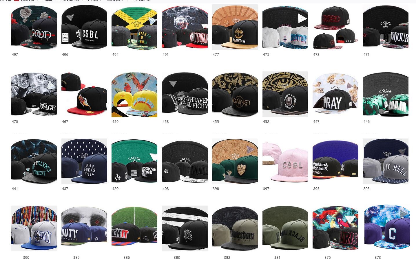 

2022 Cayler and Sons snapback caps and curved cap Hot Fashion Street New Hip-hop Hat Men Women Premium Unique Designs Headwear yakuda, Mix order accepted