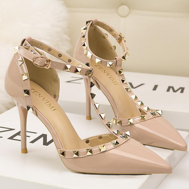 Women Pumps Wedding Shoes Woman High Heels sandal Nude Fashion Ankle Straps Rivets Shoes Sexy High Heels Bridal Shoes 34-39, Black
Women Pumps Wedding Shoes Woman High Heels sandal Nude Fashion Ankle Straps Rivets Shoes Sexy High Heels Bridal Shoes 34-39, Black