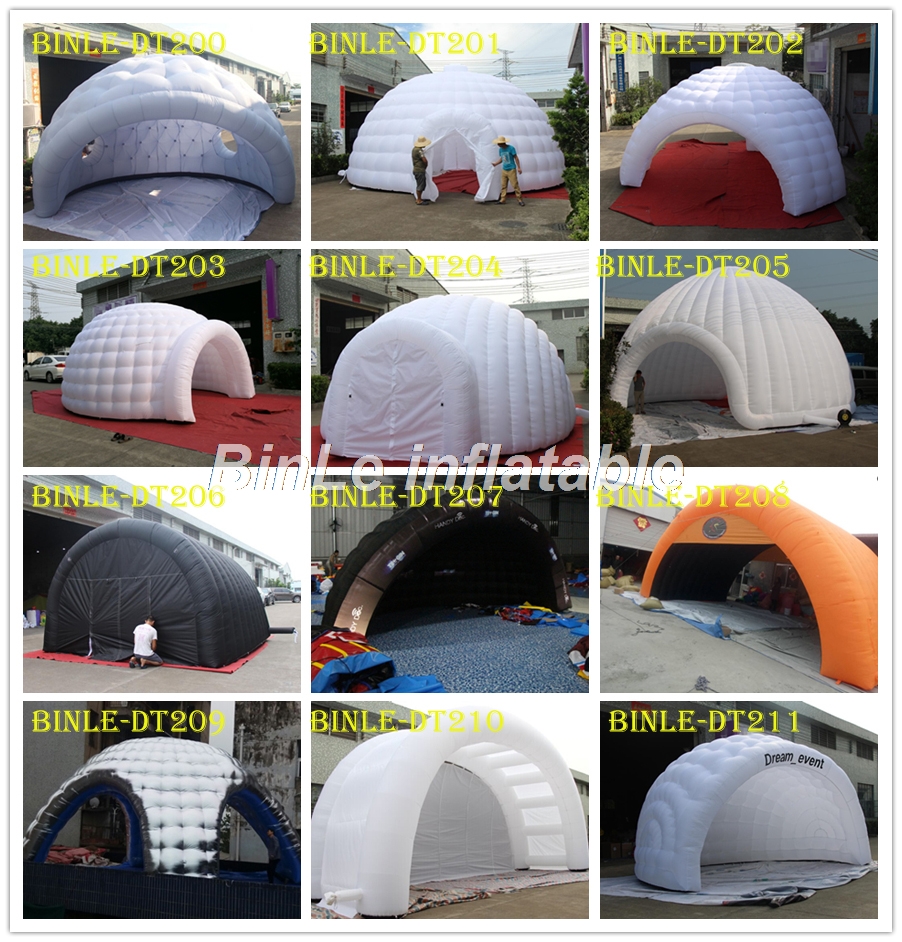 Giant tent And Shelters 5m White Inflatable Igloo tents With LED Lighting Dome Party Air For Event Show