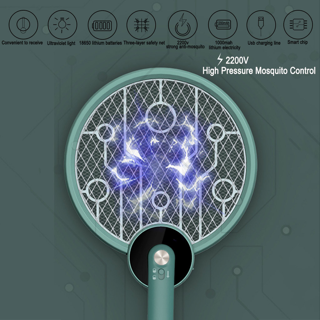 2200V Mini USB Rechargeable Fly Swatter Trap
