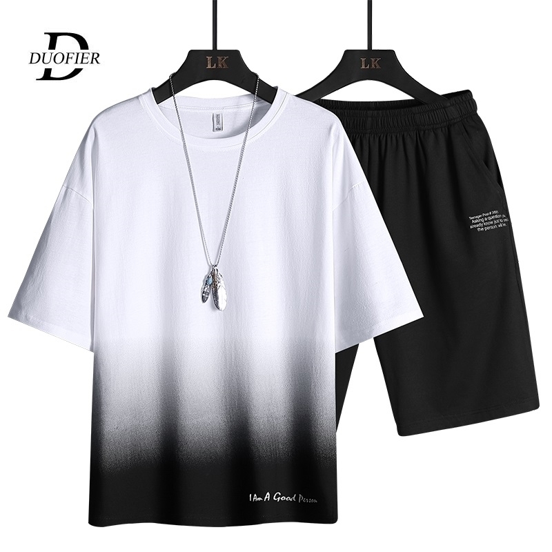 Men Gradient Color Tracksuit Summer Fashion Clothing Men Two Piece Set Men Sweat Suits Short Sleeve Shorts Set Summer 210330, Gray
Men Gradient Color Tracksuit Summer Fashion Clothing Men Two Piece Set Men Sweat Suits Short Sleeve Shorts Set Summer 210330, Gray
