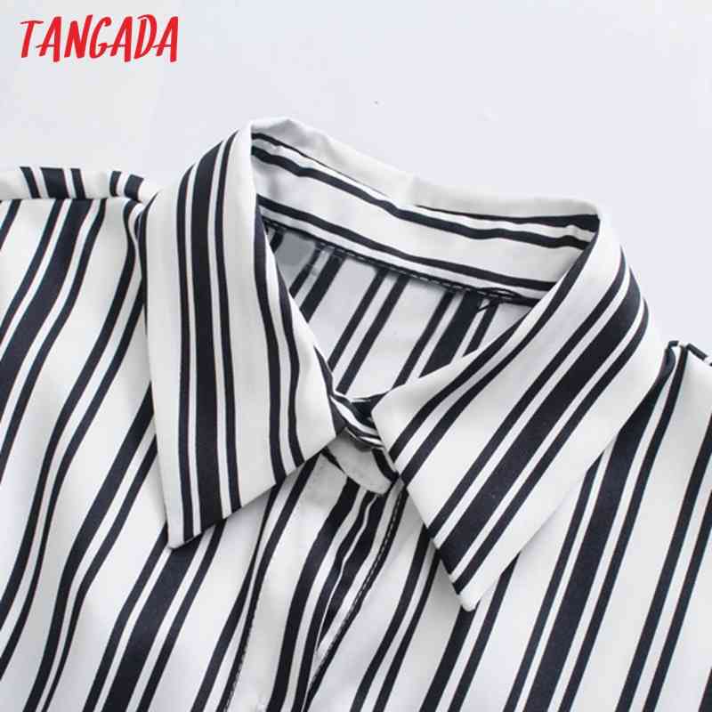 Fashion Women Striped Print Shirt Bow Long Sleeve Office Ladies Midi Dress 5Z69 210416
