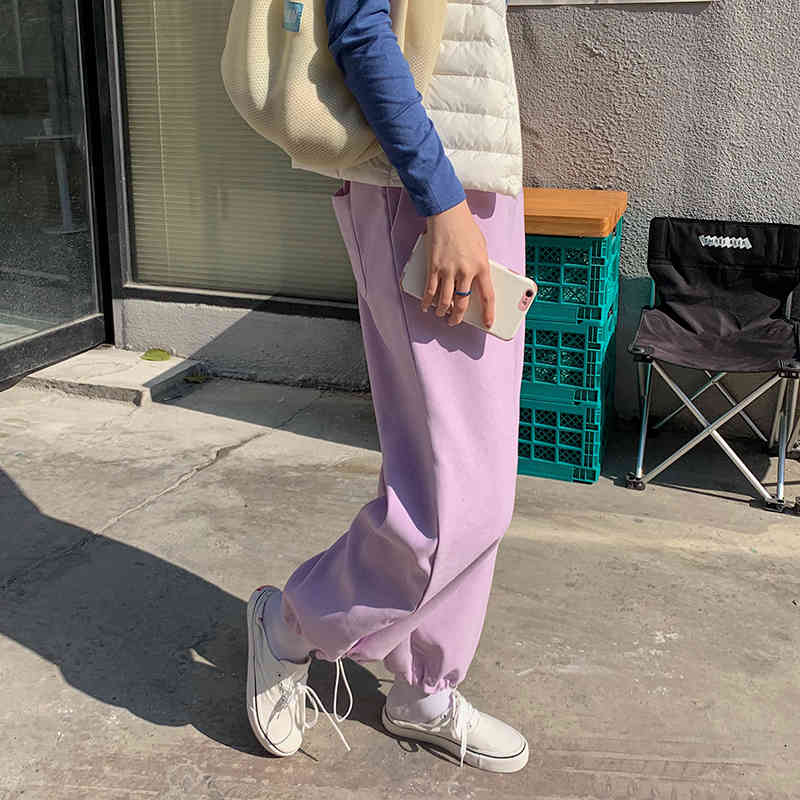 OL Elegant High Waist Solid Straight Pants Women Spring Autumn Casual Sportswear Loose Trousers Female 210421