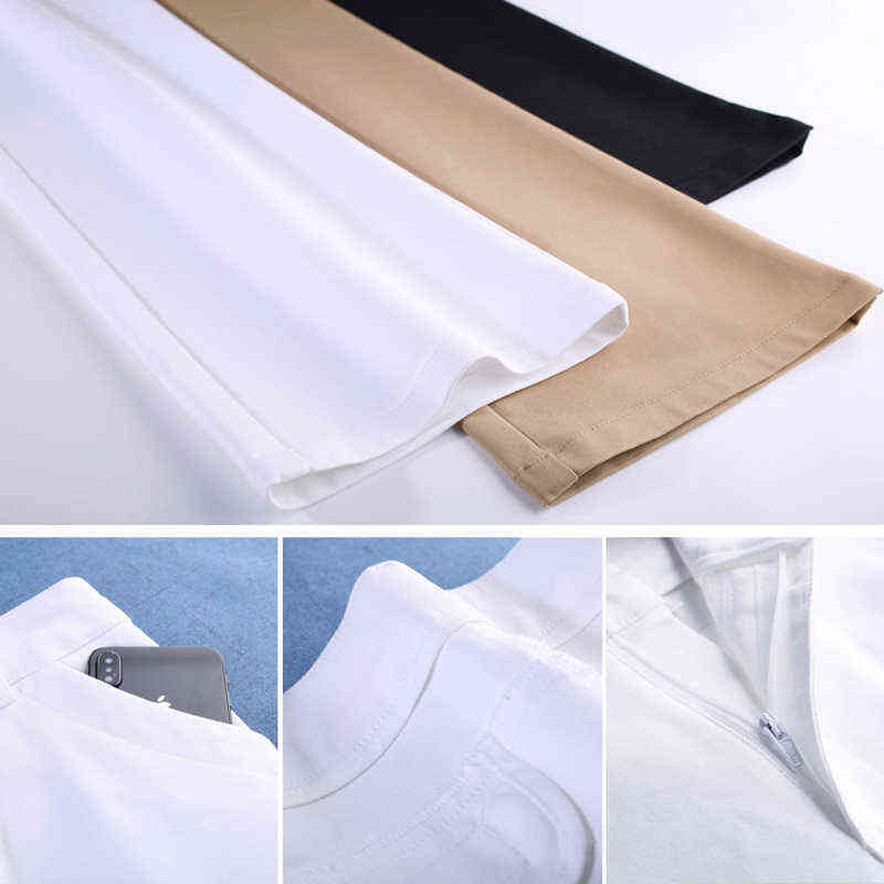 Women OL Slimming Office Flared Pants High Waist Plus Size Pure Color Cotton Stretchy Straight Casual White Black Trousers S 4XL 211115