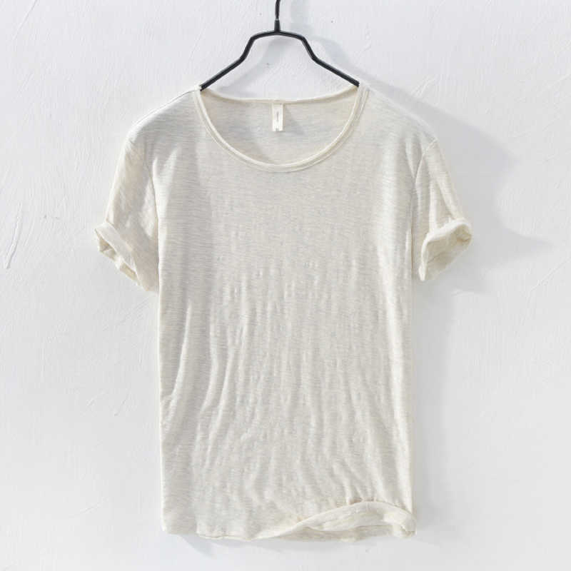 Summer 100% Cotton T-shirt Men O-Neck Solid Color Casual Thin T Shirt Basic Tees Plus Size Short Sleeve Tops Y2450 210601