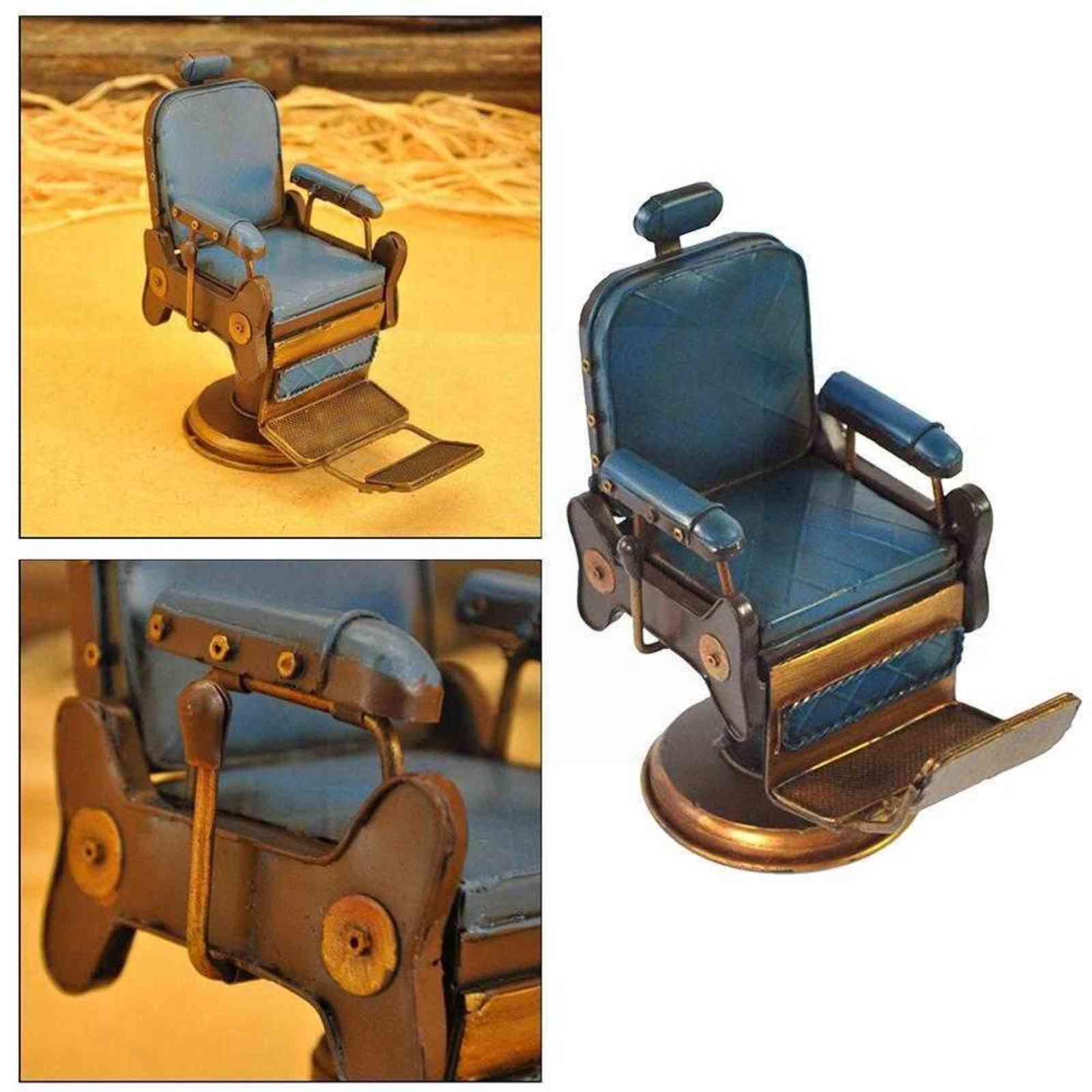 Retro Iron Cast Barbershop Chair Model Micro Barber Decoration Model Metal Tinplate Furnishings Home Office Chair Desk Art T7P6 Y1123
Retro Iron Cast Barbershop Chair Model Micro Barber Decoration Model Metal Tinplate Furnishings Home Office Chair Desk Art T7P6 Y1123