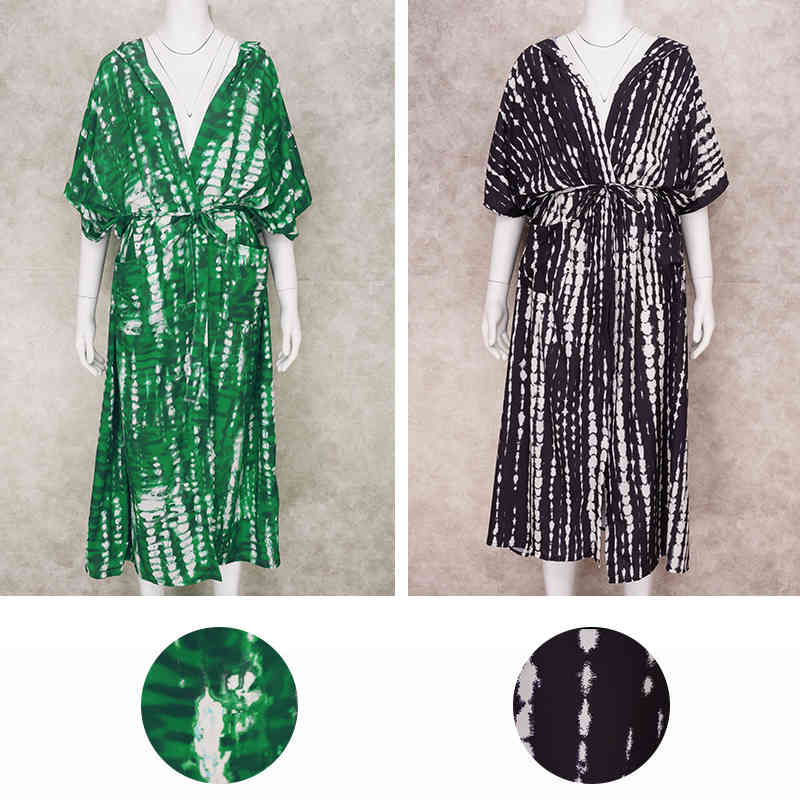 Bohemian Printed Women Beach Dress Bathing Suit Cover Up Summer Tunic For Hooded Beachwear Robe de plage Kaftan A747 210420