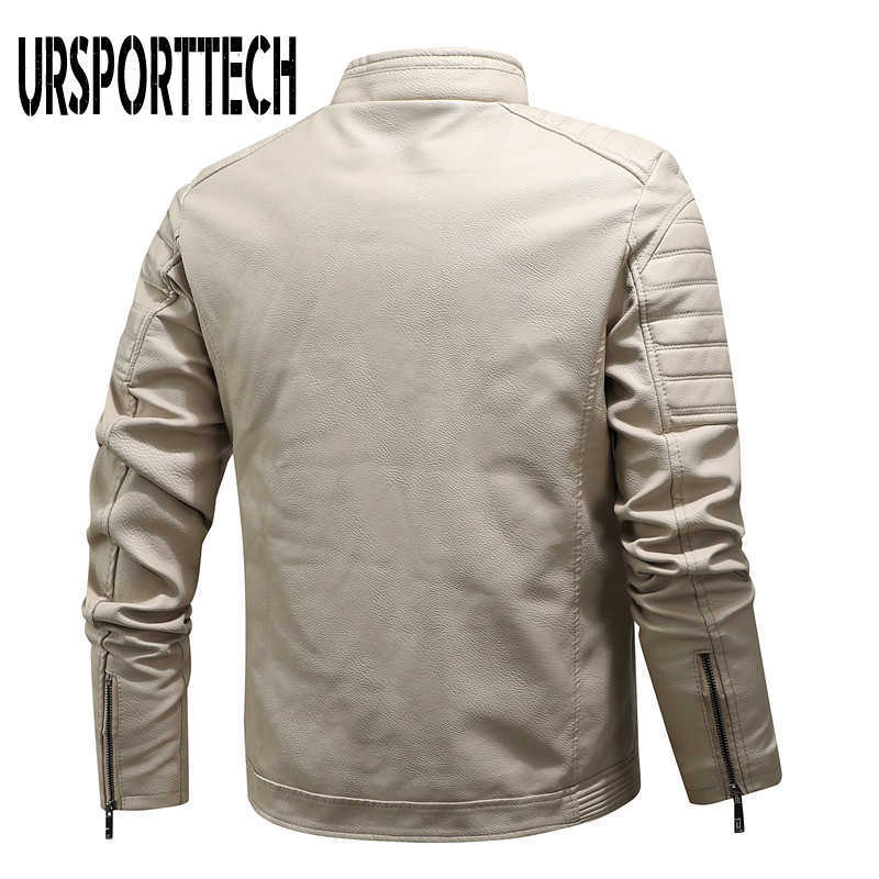 Winter Motorcycle Jacket Men Warm Thick Fleece Leather Jacket Man Biker Punk Vintage PU Leather Jacket Windbreaker Coat 210528