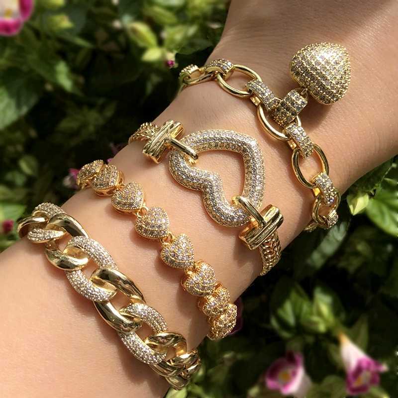 Luxury Gold color Bracelet For Women Heart Pendant Cubic Zirconia Stone Punk Bracelets Bangles Boho Cuban chain Bracelet Jewelry 210609
Luxury Gold color Bracelet For Women Heart Pendant Cubic Zirconia Stone Punk Bracelets Bangles Boho Cuban chain Bracelet Jewelry 210609