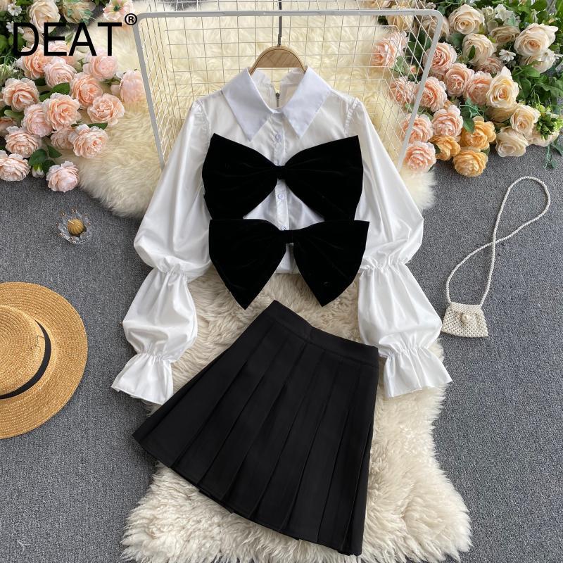 Spring Arrivals Turn-down Collar Celebrity Temperament Suit Two Piece Bow Shirt Women Design Outfits MZ047 210525, Black
Spring Arrivals Turn-down Collar Celebrity Temperament Suit Two Piece Bow Shirt Women Design Outfits MZ047 210525, Black