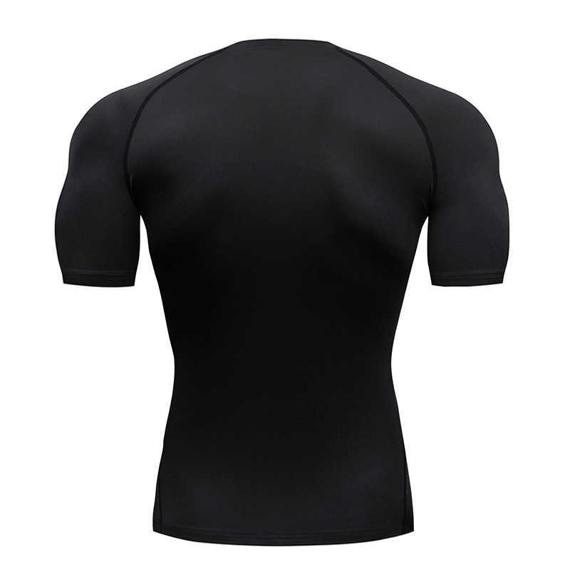 Men's Tops T-Shirts Fitness Shirt Short Sleeve Solid Color T-Shirt Tights Breathable bodybuilding clothes muscle shirt 210629