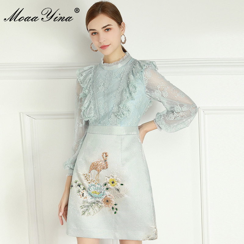 Summer Fashion Runway Dress Women Lace Long sleeve Ruffles Beading Lady Elegant Jacquard Short 210524, Sky blue
Summer Fashion Runway Dress Women Lace Long sleeve Ruffles Beading Lady Elegant Jacquard Short 210524, Sky blue