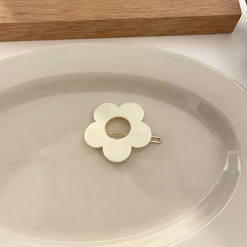 Colorful Resin Hair Clips Flower Barrette Sweet Hairgrips Geometry Hairpin for Women Girls Hair Accessories