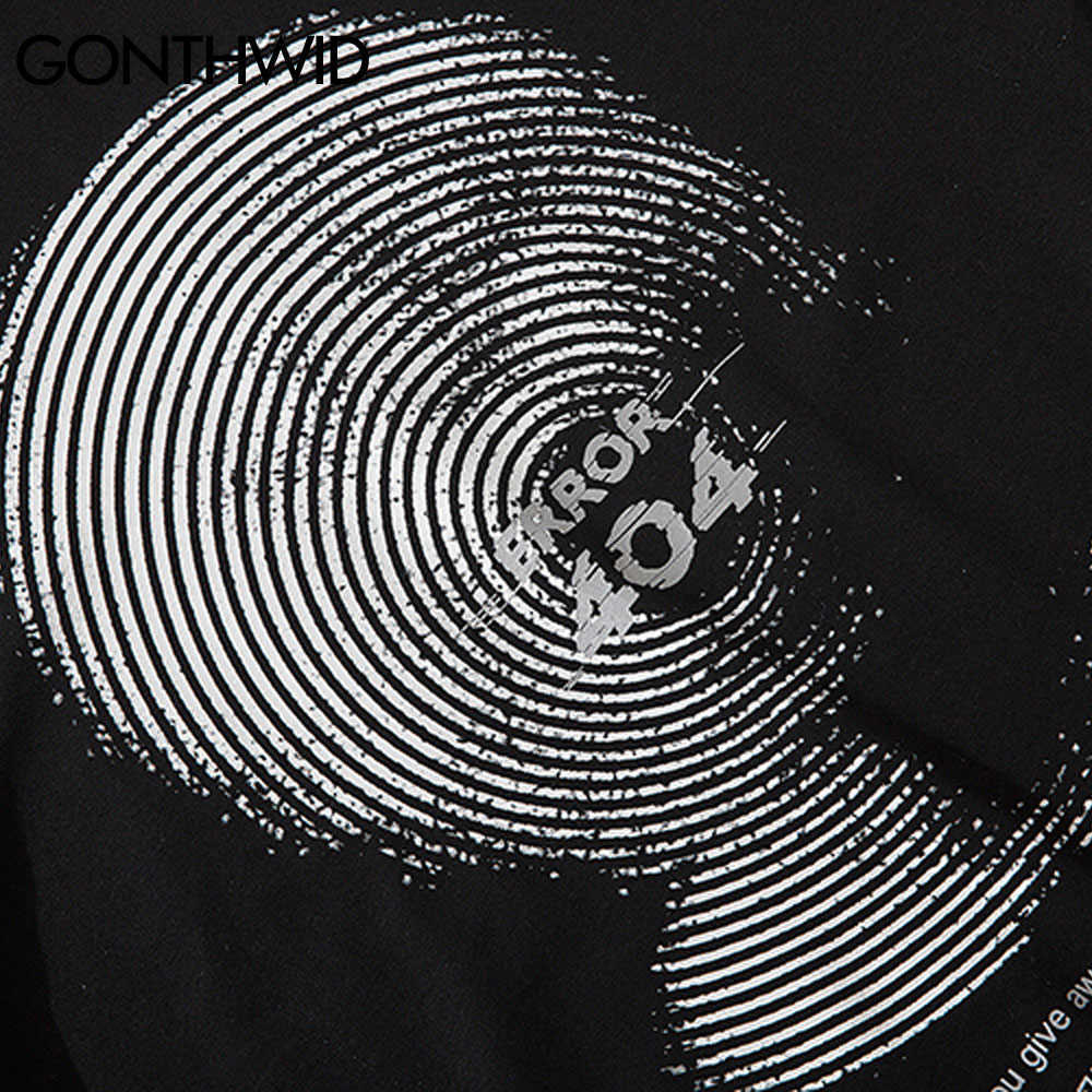 GONTHWID Tshirts Creative Fingerprint Print Short Sleeve Tees Shirts Streetwear Mens Summer Hip Hop Harajuku Casual Loose Tops 210629