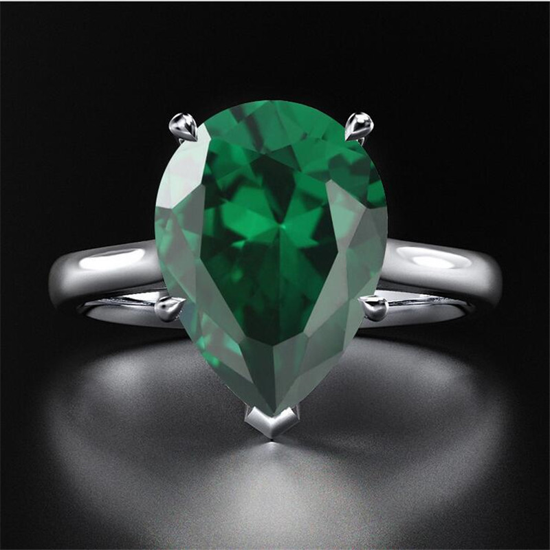 Choucong Ins Top Sell Solitaire Simple Fashion Jewelry Real 925 Sterling Silver 4CT Large Multi Color Water Drop Topaz CZ Diamond Gemstones Women Wedd