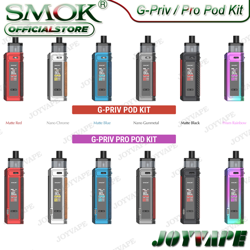 

SMOK G-Priv / Pro Pod System Kit 80W with G-Priv-Pod LP2-Pod 5.5ml Powered by Built-in 2500mAh or Single External 18650 Battery & LP2-Meshed Coil 100% Original, Message for colors