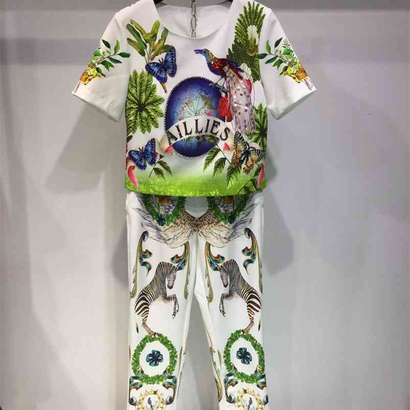 Truevoker Runway Fashion Pant Set Suit Women's Short Sleeve Print Crop Top + Resort Two Pieces 210602, White
Truevoker Runway Fashion Pant Set Suit Women's Short Sleeve Print Crop Top + Resort Two Pieces 210602, White