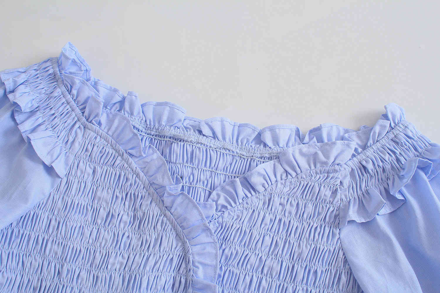 V-neck Long Sleeve Stretch Sweet Chic Women's Shirt Summer Style Western Female Tops 210507