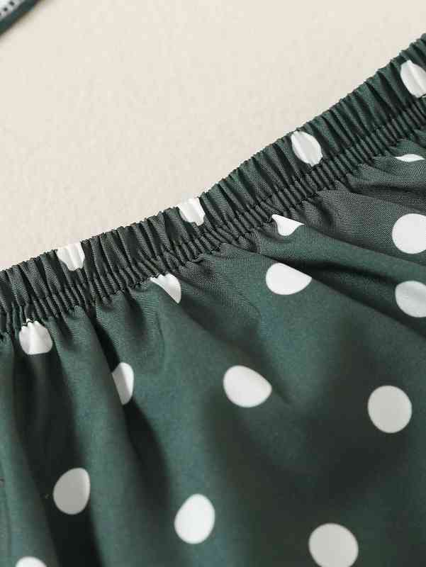 Baby Polka Dot Shirred Waist High Low Hem Dress & Shorts & Headband SHE