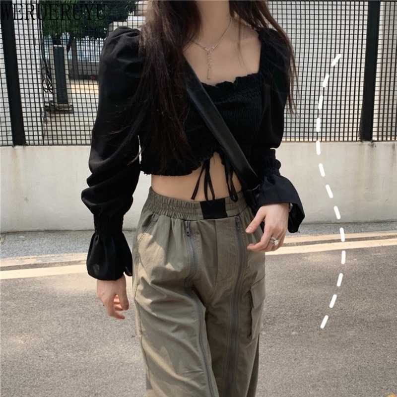 WERUERUYU Black White Lace Up Bow tie Sexy Short Blouse Women Summer Casual Puff Sleeve Small Shirts Tops 210608, Photo color
WERUERUYU Black White Lace Up Bow tie Sexy Short Blouse Women Summer Casual Puff Sleeve Small Shirts Tops 210608, Photo color